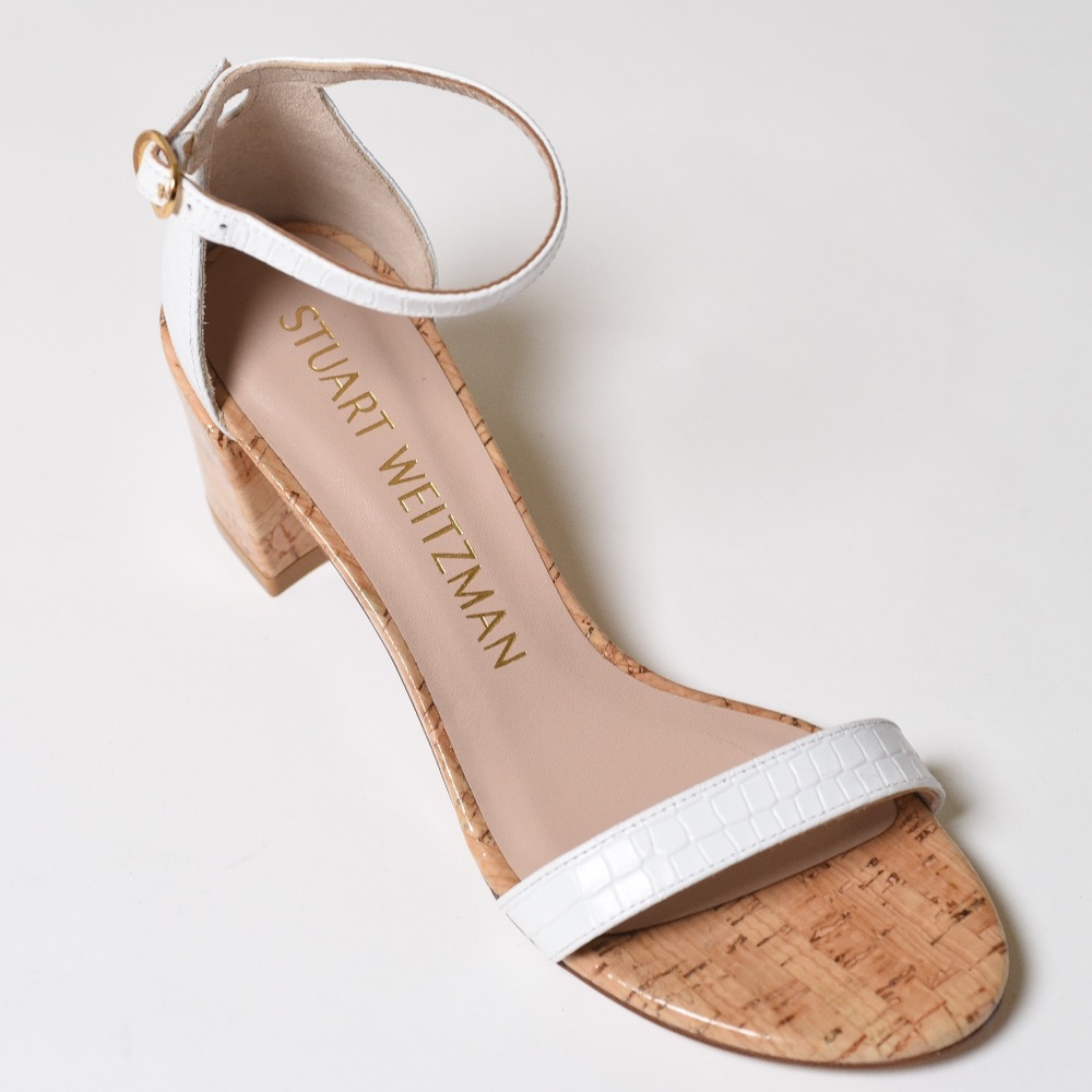 Stewart Weitzman Simple City Sandal Cork/Croc 6.5